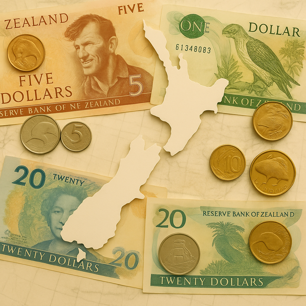 Collectible New Zealand currency – rare coins and banknotes   Historical money from New Zealand – numismatic collector items 