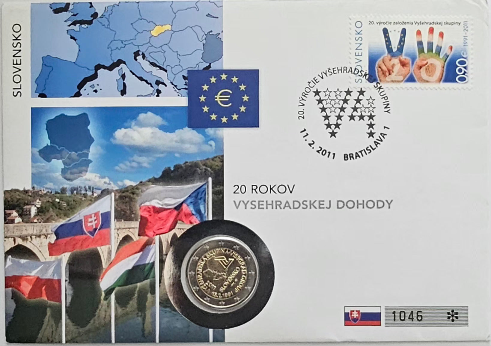 2011 Slovakia 2€ Commemorative Coin – Visegrad Group – UNC – Rare EU Collectible