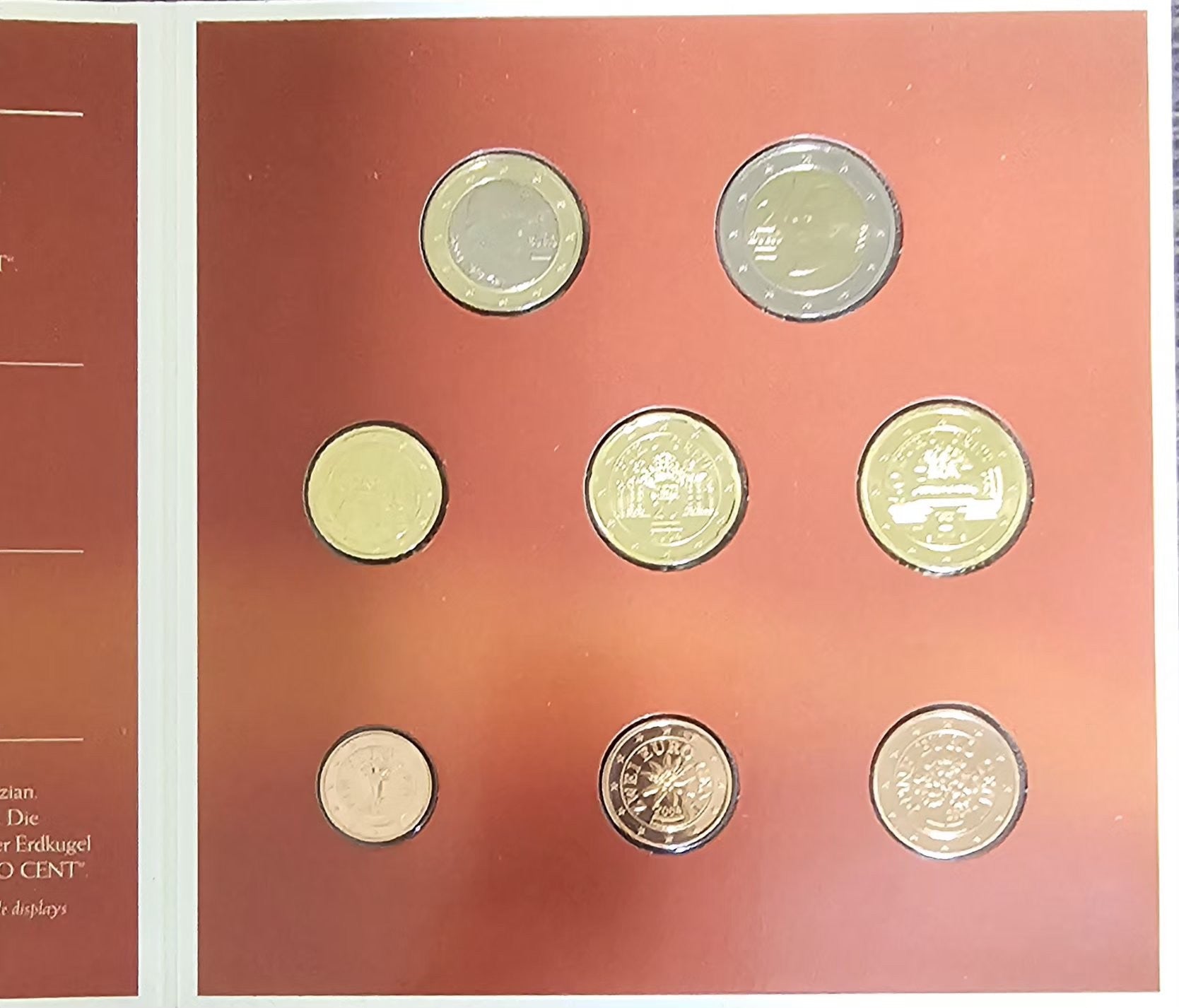 Austria 2004 euro coins reverse (common side) in mint folder