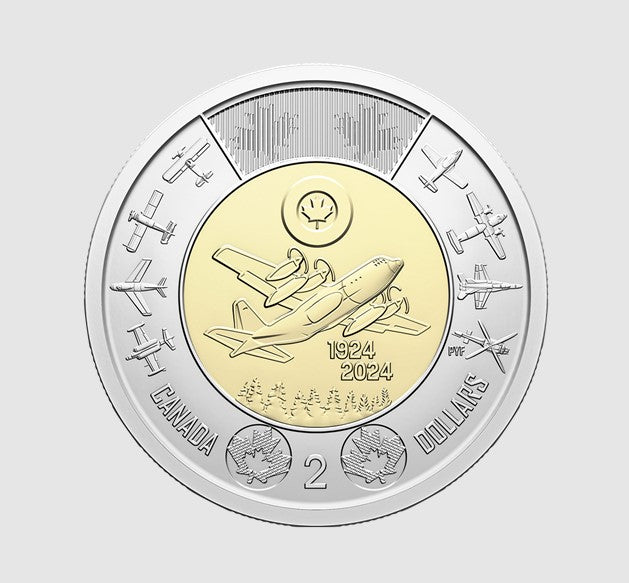 2024 $2 100th Anniversary of the Royal Canadian Air Force Non-colourized