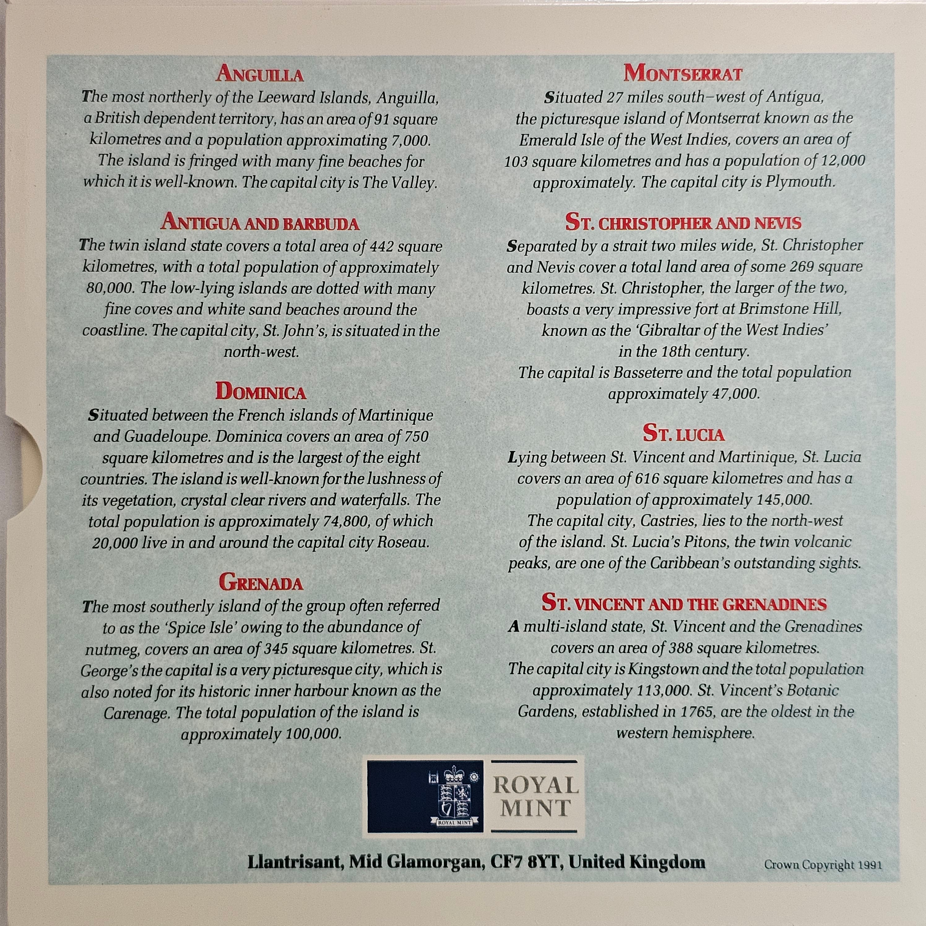 Eastern Caribbean Central Bank - Issue year 2000 - Coins dated 1991