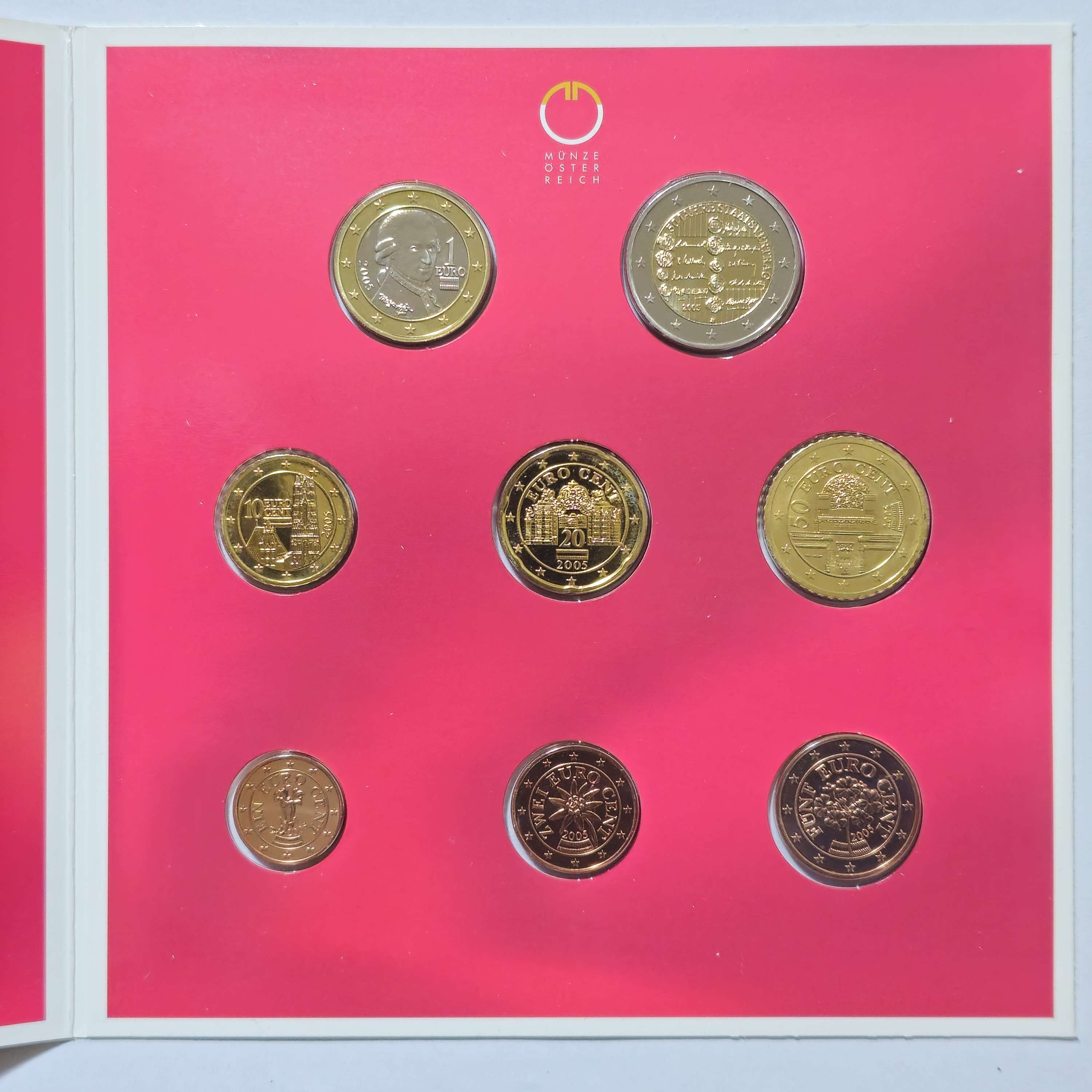 Austria 2005 Euro coins BU set
