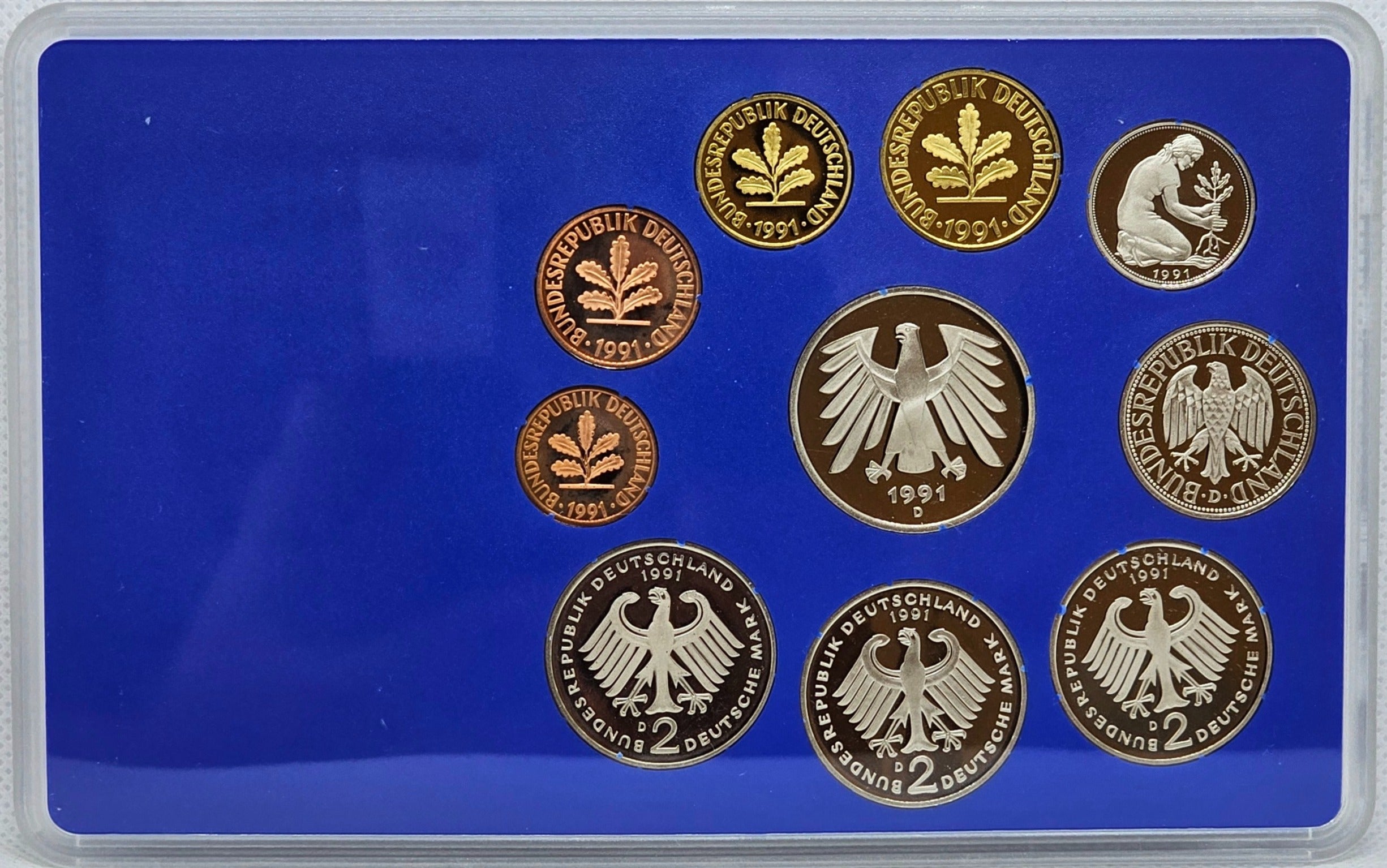 Germany Coins Proof Set of 10 Pieces 1991 "D" Edition UNC