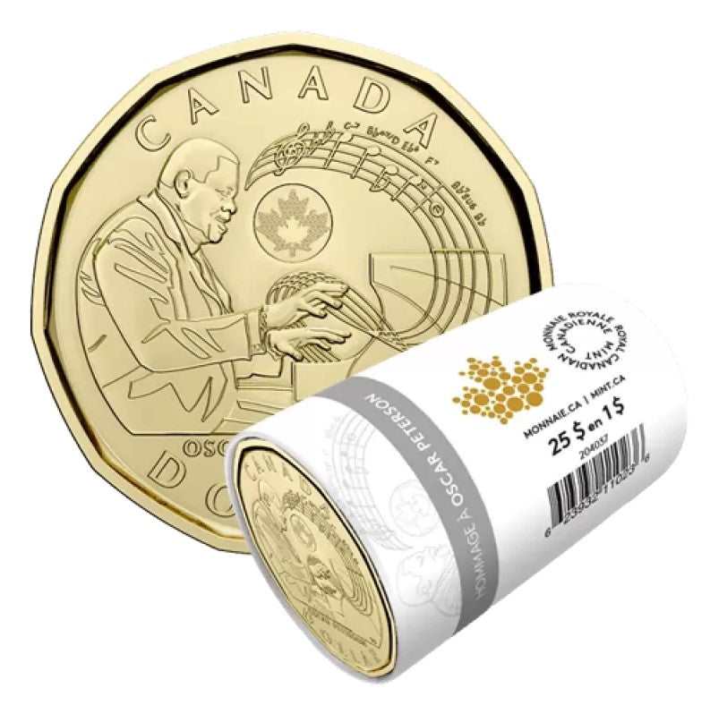2022 $1 Celebrating Oscar Peterson Non-Colourized From Special Wrap Roll