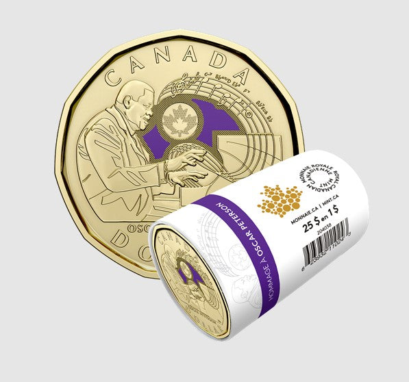 2022 $1 Celebrating Oscar Peterson Colourized From Special Wrap Roll