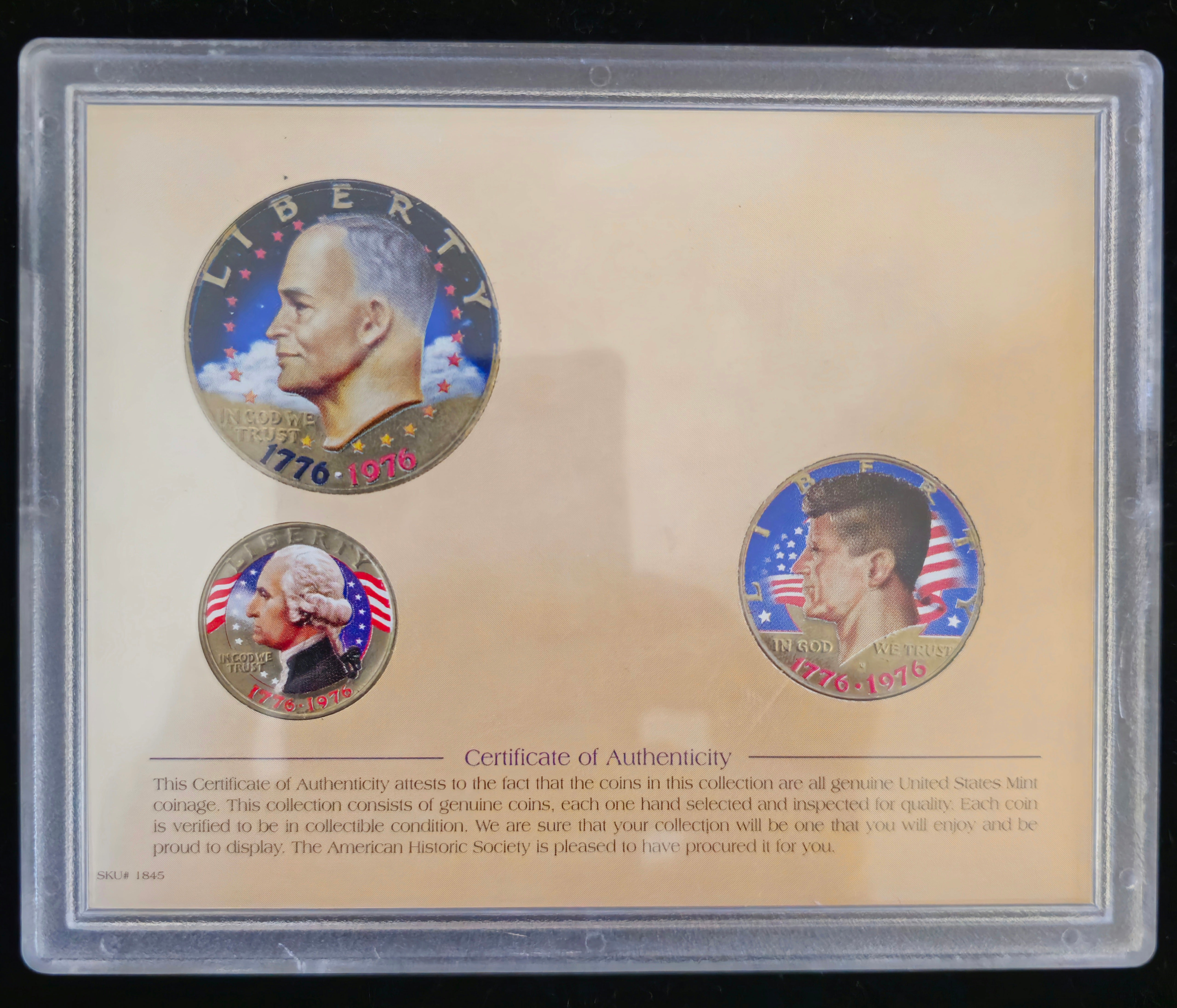 1976 Bicentennial Colorized Commemorative Coin Collection Color on Front & Back