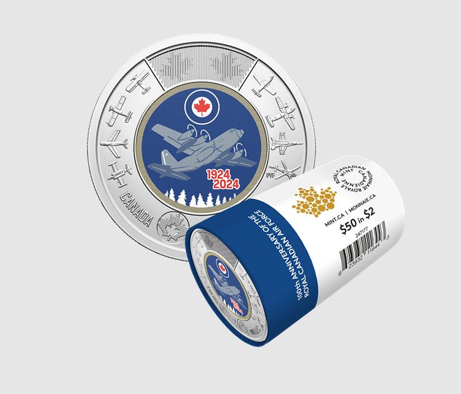 2024 $2 100th Anniversary of the Royal Canadian Air Force Colourized