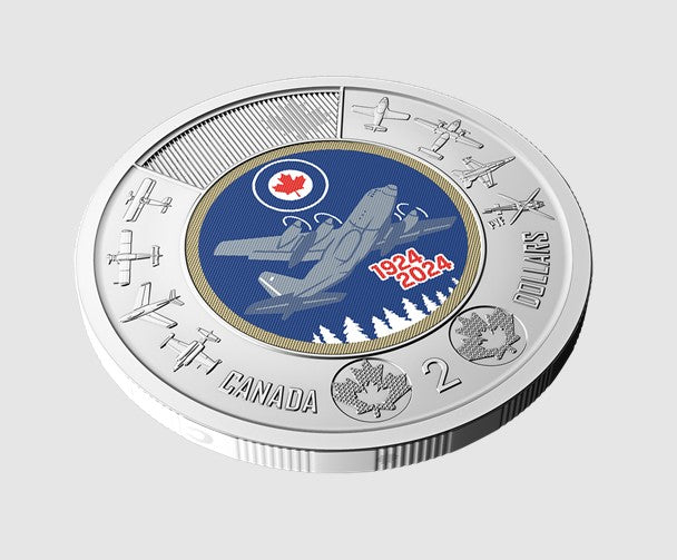 2024 $2 100th Anniversary of the Royal Canadian Air Force Colourized