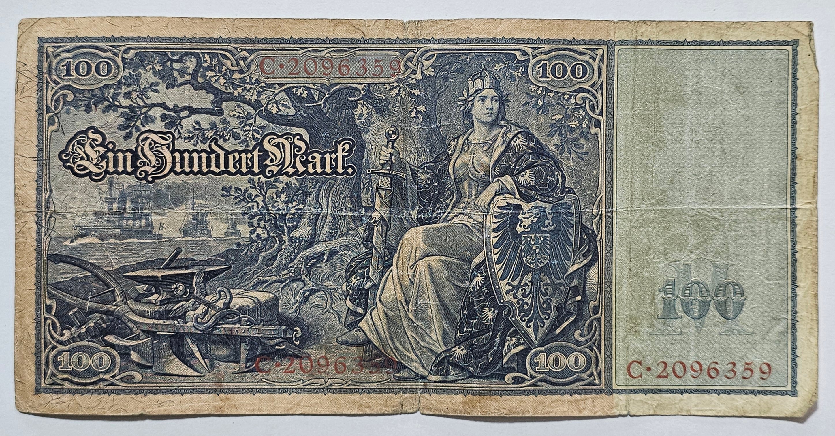 Germany Empire Imperial Reichsbanknote 100 Mark 1910