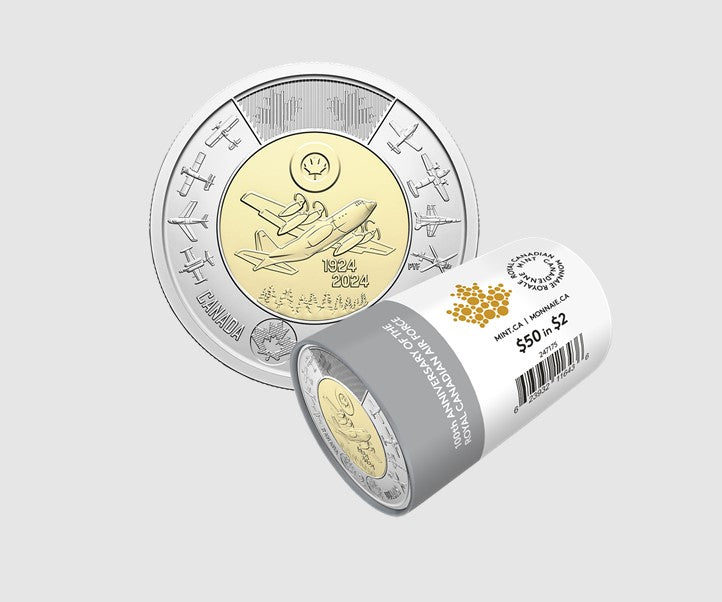 2024 $2 100th Anniversary of the Royal Canadian Air Force Non-colourized