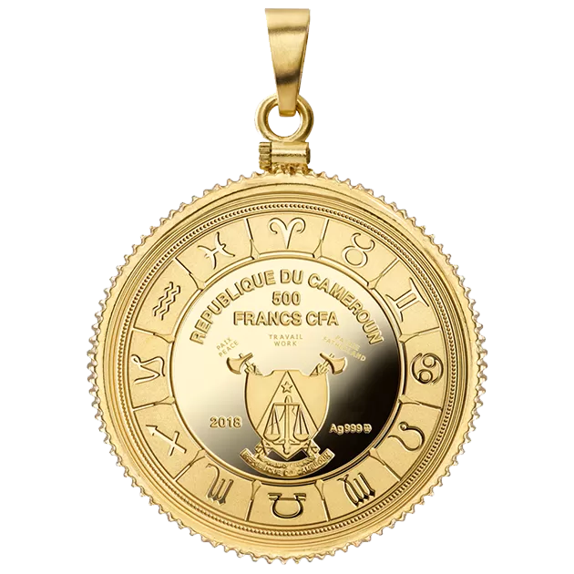 Signe du Zodiaque Sagittaire Pièce d'Argent Proof 500 Francs Cameroun 2018
