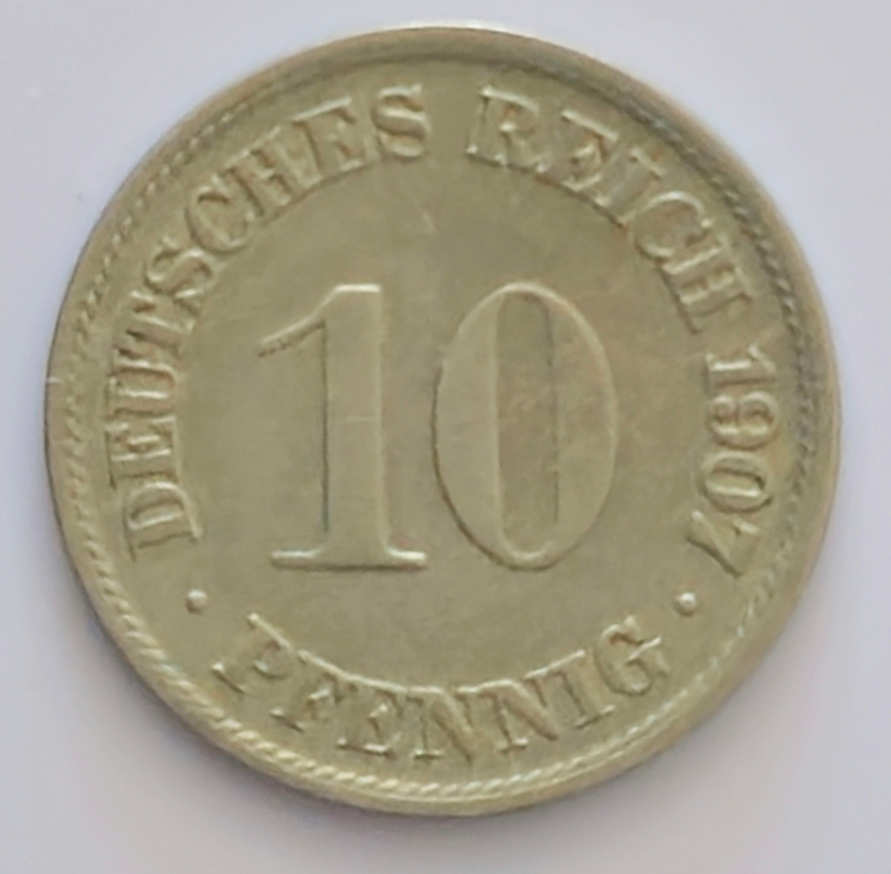 10 pfennig- 1907-F