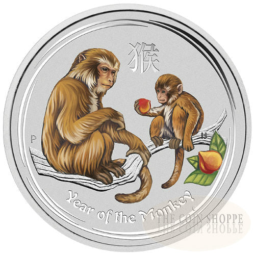 Australian Lunar Series II 2016 Année du Singe Pièce colorée de 1/2 once en arge