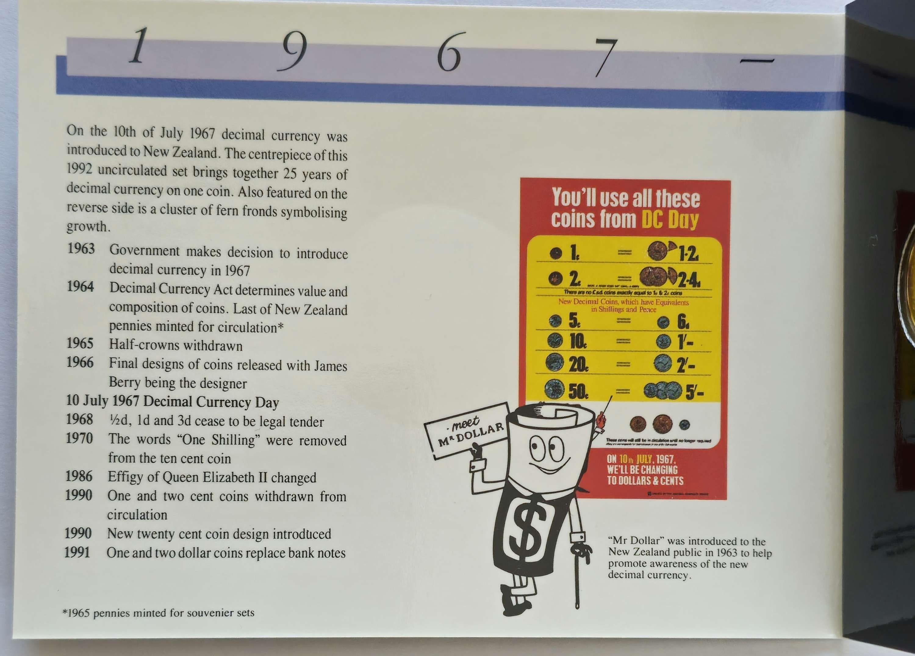 New Zealand 1992 25th Anniversary coin set.