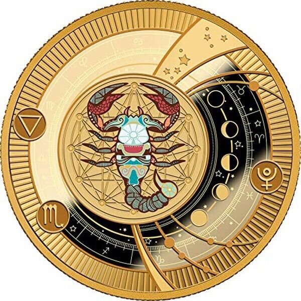 Signe du Zodiaque Scorpion Pièce d'Argent 500 Francs CFA Cameroun 2018