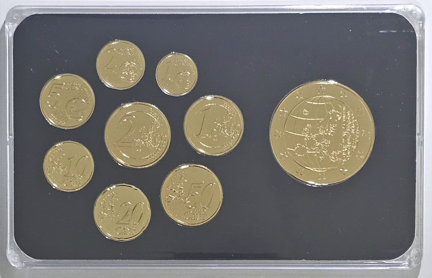 France Euro Prestige Coinset - common sides of the gold plated euro coins