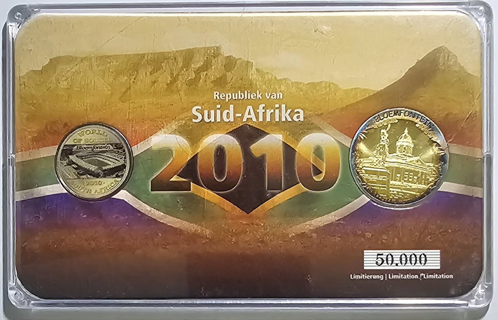 South Africa 2010 FIFA World Cup coincard back - Bloemfontein edition, limitation 50000