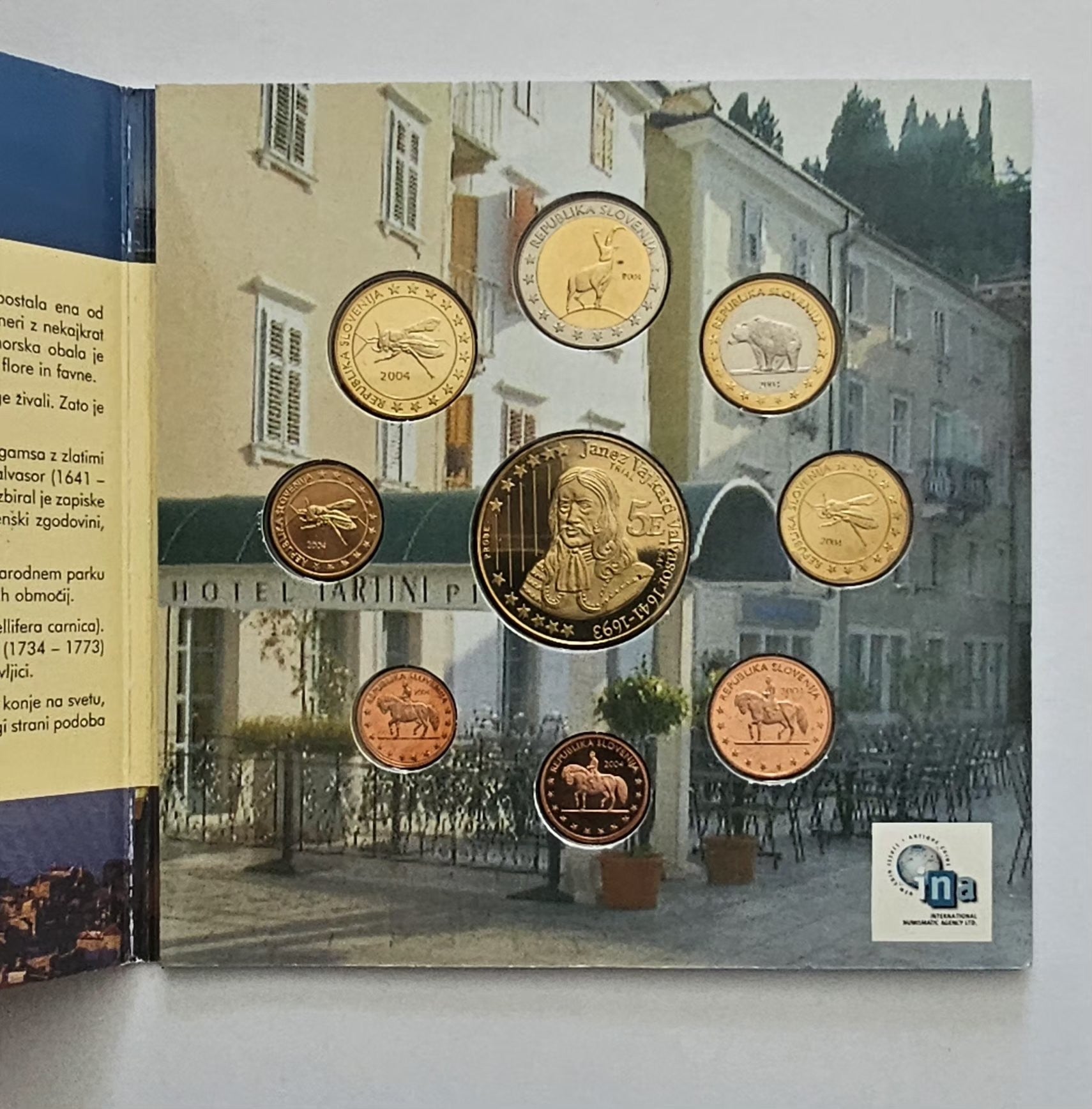 Slovenia 2004 euro pattern coins, national sides
